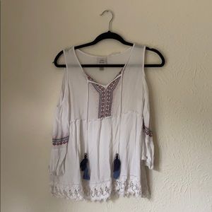 White Flowey Hippie Top